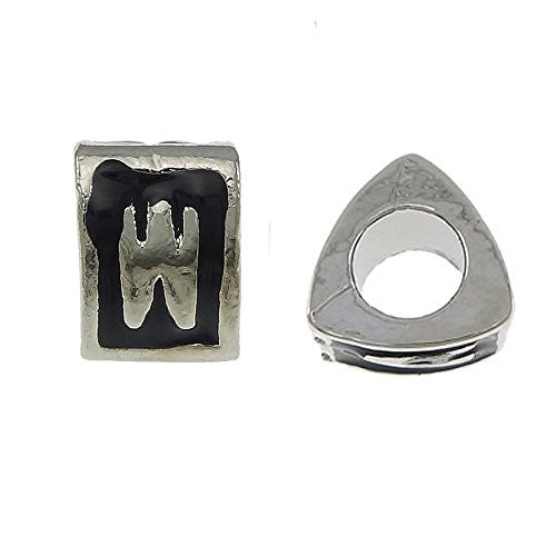 Letter  "W" Triangle Spacer European European Bead Compatible for Most European Snake Chain Charm Bracelet