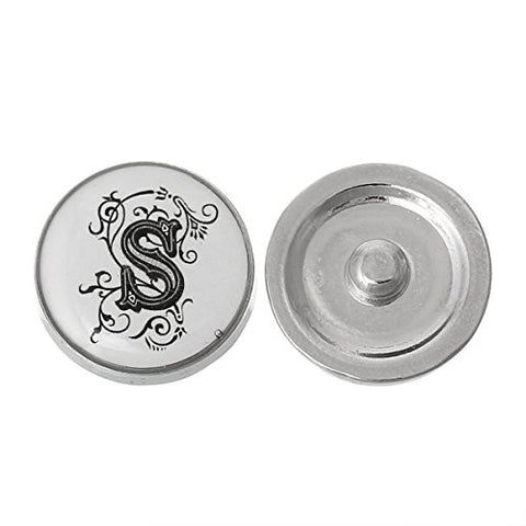 Alphabet Letter S Chunk Snap Button or Pendant Fits Snaps Chunk Bracelet - Sexy Sparkles Fashion Jewelry - 1