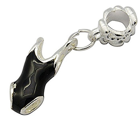 3d Black Enamel Bathing Suits Charm Bead for European Snake Chain Charm Bracelet - Sexy Sparkles Fashion Jewelry - 1