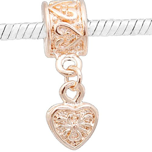 Heart Dangle Charm Charm European Bead Compatible for Most European Snake Chain Bracelet - Sexy Sparkles Fashion Jewelry