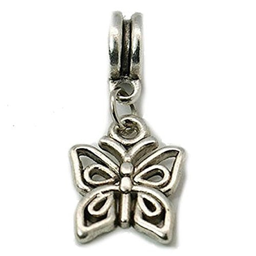 Butterfly Charm Dangle European Bead Compatible for Most European Snake Chain Bracelet