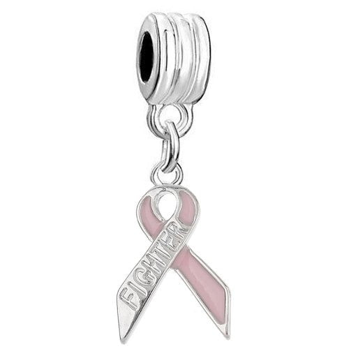 Fighter Pink Ribbon Awarness Charm Bead - Sexy Sparkles Fashion Jewelry