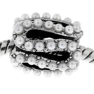 S Pattern Charm Bead with White Acrylic Balls For Snake Chain Bracelet - Sexy Sparkles Fashion Jewelry - 4