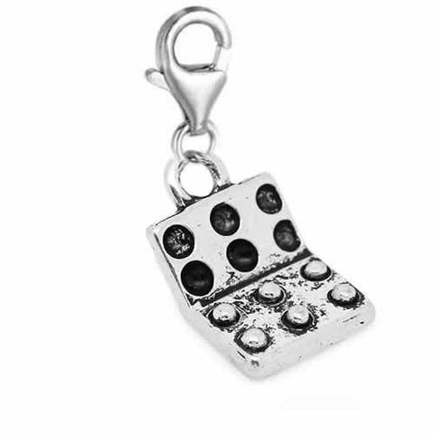 Domino Bead for European Clip on Charm Jewelry w/ Lobster Clasp - Sexy Sparkles Fashion Jewelry - 2