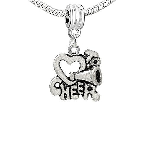I Love To Cheer Bead Compatible for Most European Snake Chain Bracelet - Sexy Sparkles Fashion Jewelry