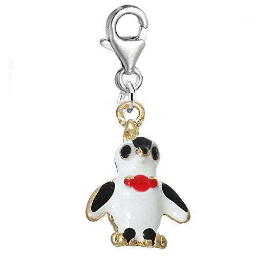 Penguin Clip on for Bracelet Charm Pendant for European Charm Jewelry w/ Lobster Clasp - Sexy Sparkles Fashion Jewelry