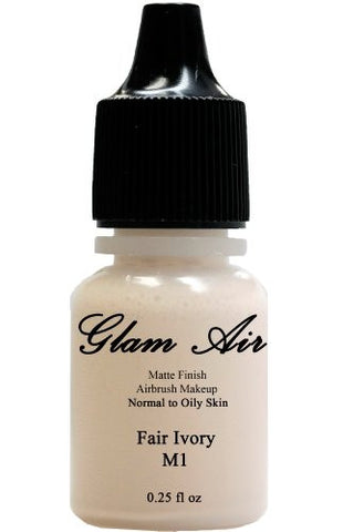 Set of Three (3) Airbrush Makeup Foundation Matte M1 Fair Ivory, M2 Natural Ivory, M3 Natural Nude Water-based Makeup Lasting All Day 0.25 Oz Bottle By Glam Air - Sexy Sparkles Fashion Jewelry - 2