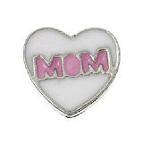Mom Heart Floating Charm for Glass Living Memory Locket Pendant - Sexy Sparkles Fashion Jewelry