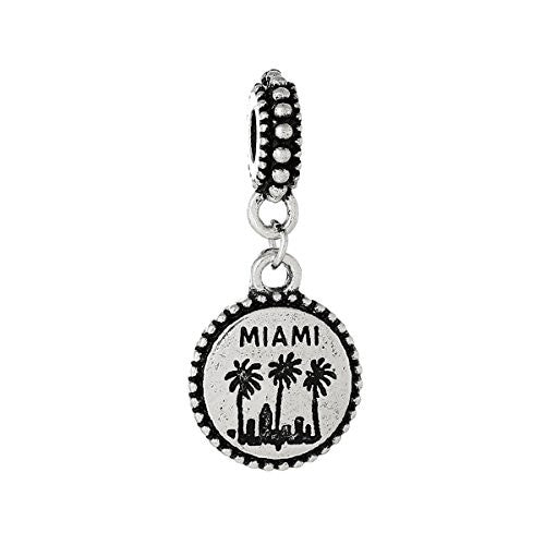 State Charm Bead Spacer (Miami)Spacer Bead for European Snake Chain Charm Bracelet - Sexy Sparkles Fashion Jewelry - 1