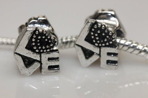 Letters of Love Charm European Bead Compatible for Most European Snake Chain Bracelet - Sexy Sparkles Fashion Jewelry - 3
