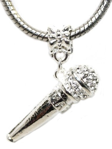 Microphone Dangle Bead Charm/pendent For Snake Chain Charm Bracelet - Sexy Sparkles Fashion Jewelry