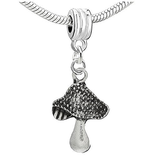 One Sided Mushroom Charm Dangle Bead Compatible with European Snake Chain Bracelet - Sexy Sparkles Fashion Jewelry