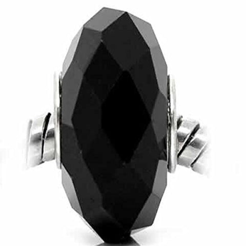Faceted Murano Glass Charm European Bead Compatible for Most European Snake Chain Bracelet (Jet Black) - Sexy Sparkles Fashion Jewelry - 1