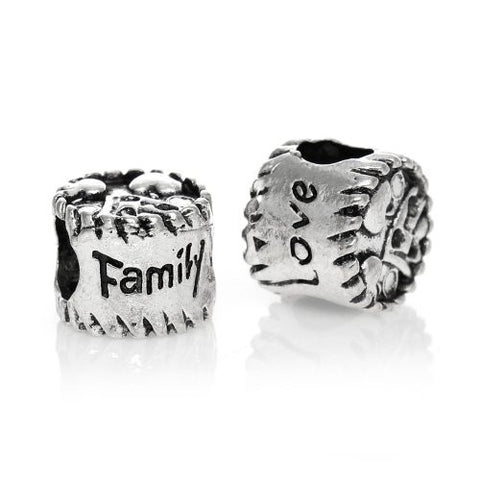 Family Love Bead European Bead Compatible for Most European Snake Chain Charm Bracelets - Sexy Sparkles Fashion Jewelry - 2