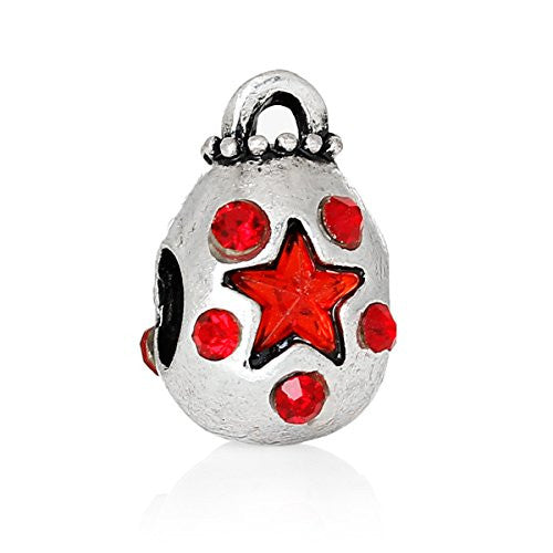 Money Bag With Red Crystals Charm Bead Spacer for European Snake Chain Charm Bracelets