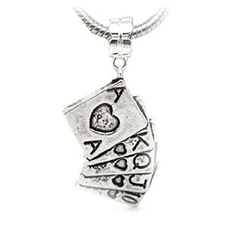 Pocker Cards Dangle Charm For European Snake Chain Charm Bracelet - Sexy Sparkles Fashion Jewelry