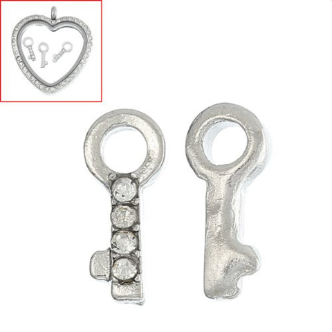 Key Floating Charms For Glass Living Memory Lockets - Sexy Sparkles Fashion Jewelry - 3