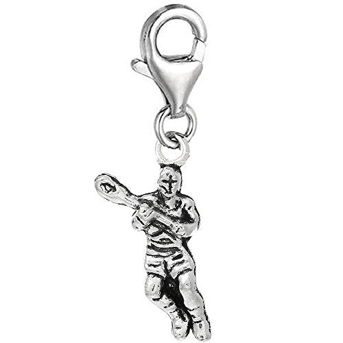 Clip on Baseball Player Charm Dangle Pendant for European Clip on Charm Jewelry w/ Lobster Clasp - Sexy Sparkles Fashion Jewelry
