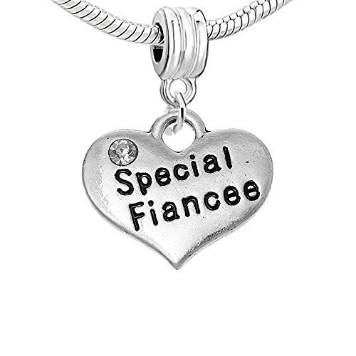 Two Sided Wedding Charm Special Finance Heart Bead With Clear  Crystals For Snake Chain Bracelet - Sexy Sparkles Fashion Jewelry