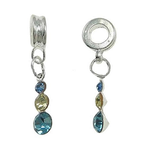 Blue Crystals December Birthstone  Dangle European Bead Compatible for Most European Snake Chain Charm Bracelet - Sexy Sparkles Fashion Jewelry