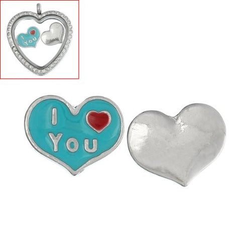 I love You Floating Charm For Glass Living Memory Lockets - Sexy Sparkles Fashion Jewelry - 3