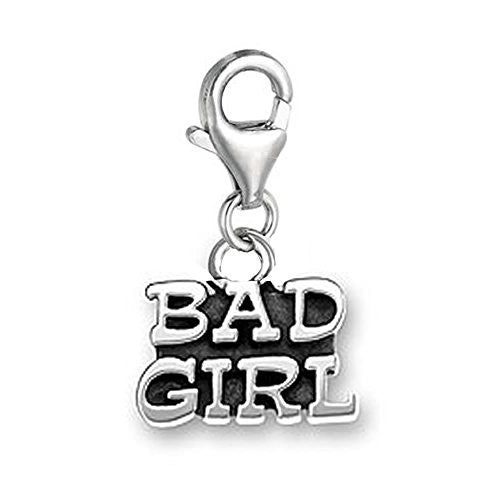 Bad Girl Dangle Pendant for European Clip on Charm Jewelry w/ Lobster Clasp