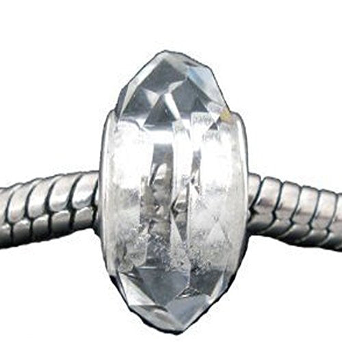 Clear Charm Bead Glass Style Faceted Glass Style Beads - For Snake Chain Charm Bracelet - Sexy Sparkles Fashion Jewelry