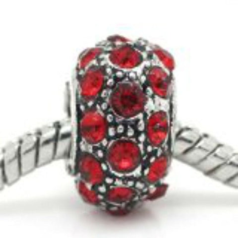 European Charm Bead W/rhinestone For Snake Chain Charm Bracelet - Sexy Sparkles Fashion Jewelry - 1