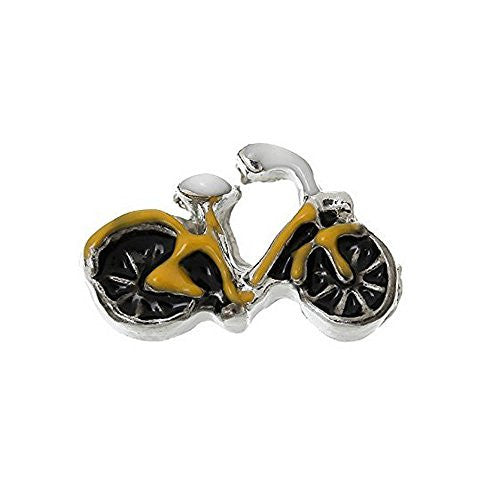 Floating Charms for Glass Living Memory Locket Pendant and Stainless Steel Back Plate (Bicycle Floating Charm)