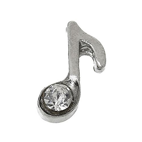 Floating Charms for Glass Living Memory Locket Pendant and Stainless Steel Back Plate (Musical Note Floating Charm) - Sexy Sparkles Fashion Jewelry - 1