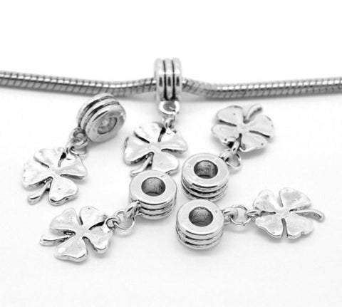 Four-leaf Clover Dangle Charm European Bead Compatible for Most European Snake Chain Bracelet - Sexy Sparkles Fashion Jewelry - 2