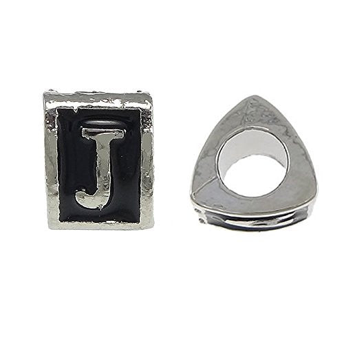 Letter  "J" Triangle Spacer European European Bead Compatible for Most European Snake Chain Charm Bracelet