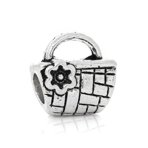 Picnic Basket Charm Compatible with Snake Chain Charm Bracelet - Sexy Sparkles Fashion Jewelry - 1