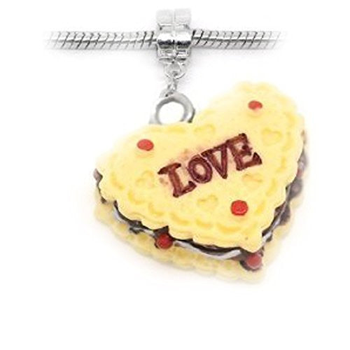 Multi  Love Heart Cake Dangle European Bead Compatible for Most European Snake Chain Charm Bracelet - Sexy Sparkles Fashion Jewelry
