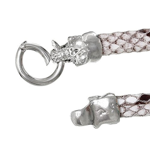 Light Grey Snake Style Fashion Bracelet with Snake Clasp 22cm X1.5cm(8 5/8 X 5/8) - Sexy Sparkles Fashion Jewelry - 3