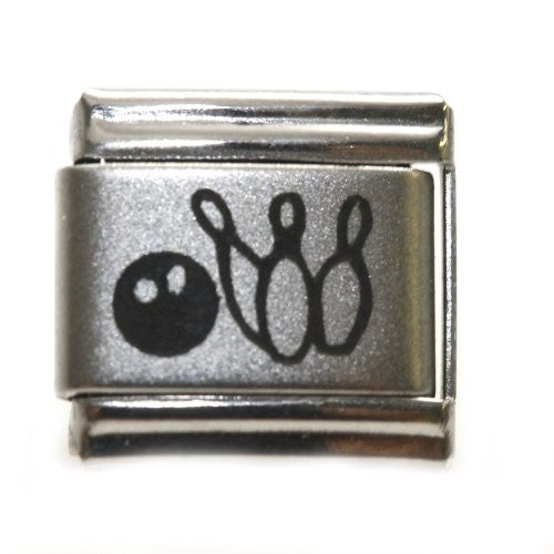 Bowling Balls and Pin Italian Link Bracelet Charm - Sexy Sparkles Fashion Jewelry - 1