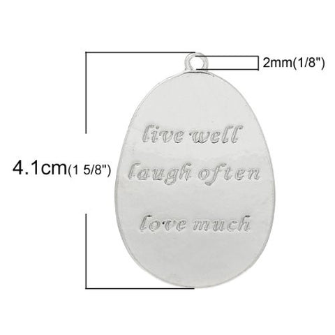 Live Well Laugh Often Love Much Charm Pendant for Necklace - Sexy Sparkles Fashion Jewelry - 3