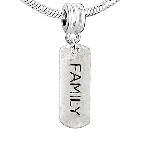 Dog Tag Inspiration/Strength Charm Bead (Family)