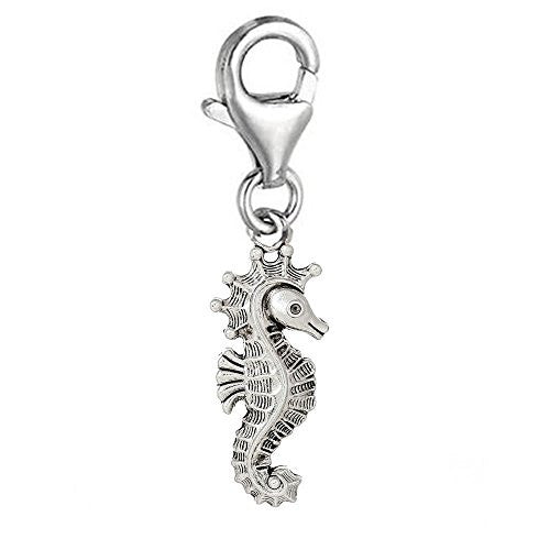 Beautiful Seahorse Clip On Charm Pendant for European Charm Jewelry w/ Lobster Clasp - Sexy Sparkles Fashion Jewelry