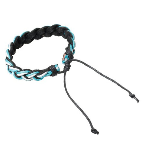 White Black blue Cowhide Rope Braided Bracelet - Sexy Sparkles Fashion Jewelry - 2