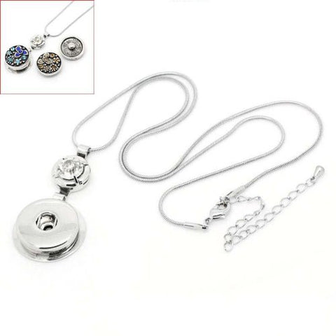 Chunk Snake Chain Necklaces with Lobster Clasp & Extender Chain Fit Snaps Chunk Buttons - Sexy Sparkles Fashion Jewelry - 1