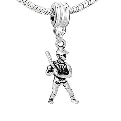 Baseball Player Charm Bead - Sexy Sparkles Fashion Jewelry