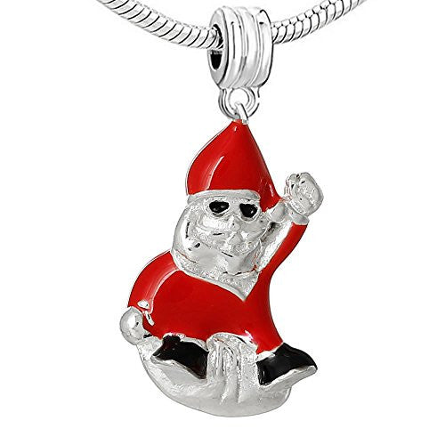 Christmas Santa Claus Charm Bead Spacer for European Snake Chain Bracelet