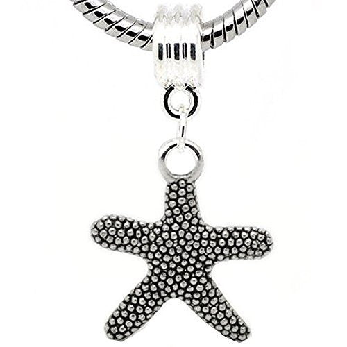Starfish Charm Dangle European Bead Compatible for Most European Snake Chain Bracelet