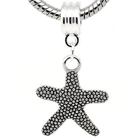 Starfish Charm Dangle European Bead Compatible for Most European Snake Chain Bracelet - Sexy Sparkles Fashion Jewelry - 1