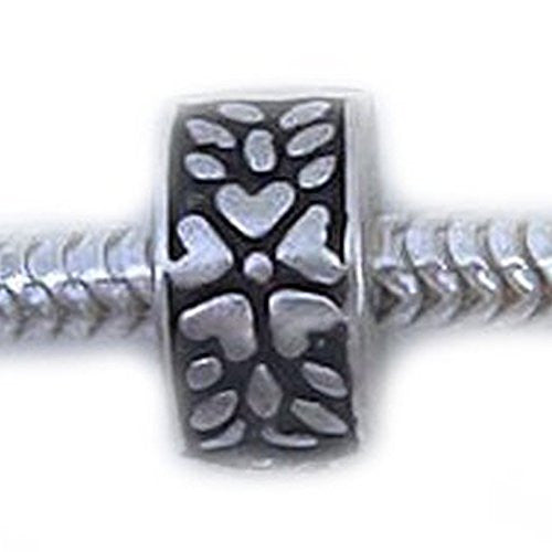 Flower Hearts Clip Lock Stopper Bead For Snake Chain Bracelet - Sexy Sparkles Fashion Jewelry - 1