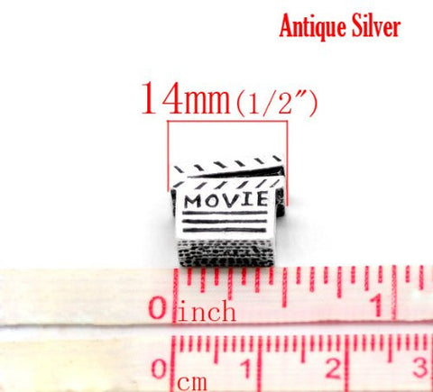 Movie Clapper Board Bead Charms for Snake Chain Charm Bracelet - Sexy Sparkles Fashion Jewelry - 3