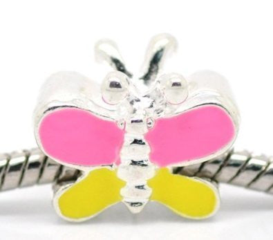 Enamel Butterfly Charm Spacer European Bead Compatible for Most European Snake Chain Bracelet - Sexy Sparkles Fashion Jewelry - 3