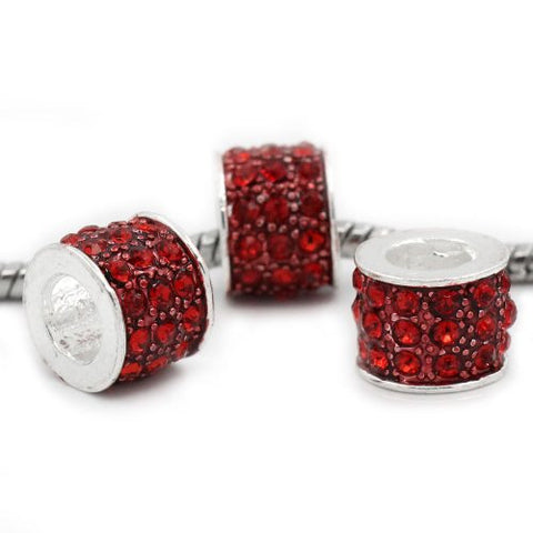 Red Sparkly Charm w/ Rhinestones for Snake Chain Charm Bracelets - Sexy Sparkles Fashion Jewelry - 3
