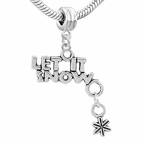 Christmas Charm Let It Snow Bead for Snake Chain Bracelet Charm - Sexy Sparkles Fashion Jewelry